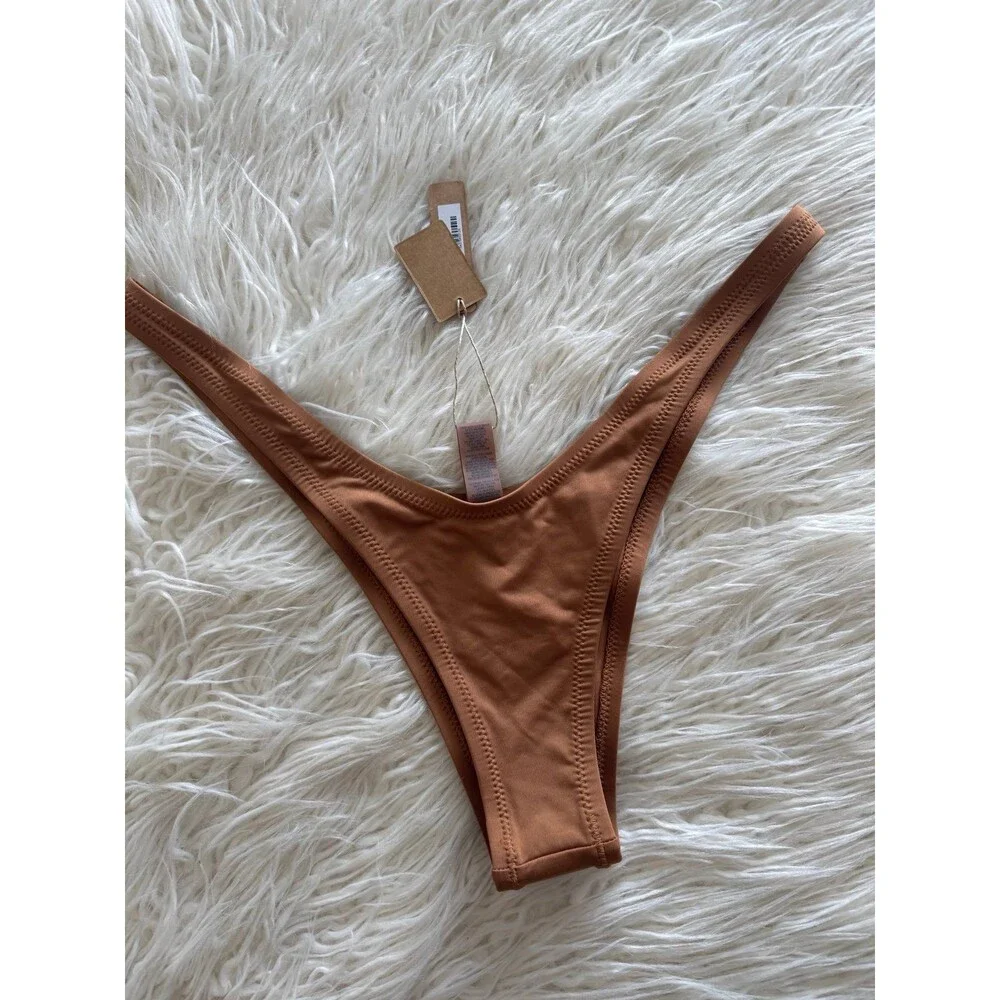 Skims Swim Micro Tanga Bikini Bottom Almond Size XL
